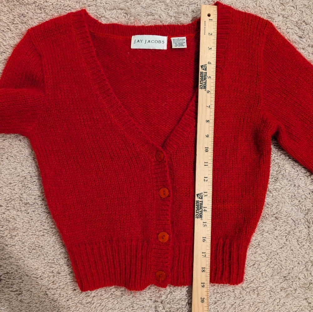 Vintage Jay Jacobs Mohair Wool Blend Cropped Cardigan - Picture 10 of 11